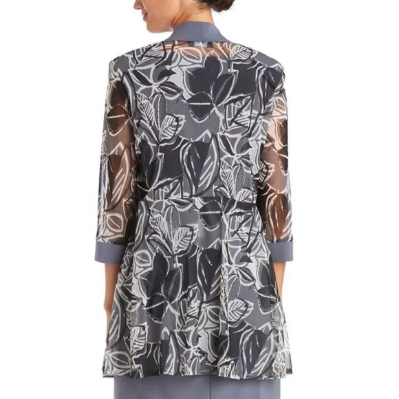 Women’s Formal Cocktail 2PC Jacket & Dress Size 10 P Gray Shift R&M RICHARDS NWT - Picture 5 of 6